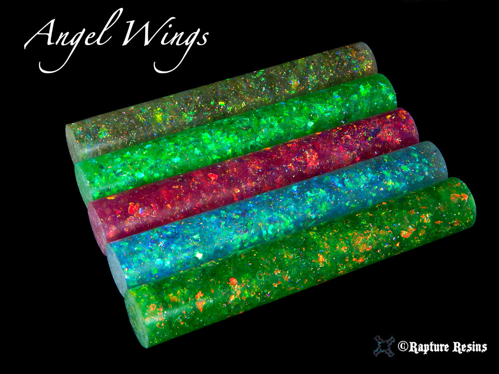 1Set 40pcs Laser Angel Wings Fabric Embossed Iridescent Wings
